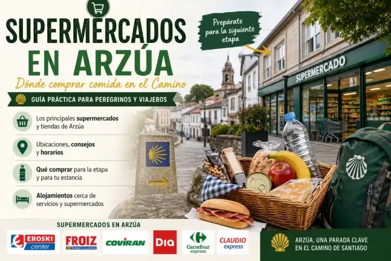 Supermercados en Arzúa: dónde comprar comida en el Camino